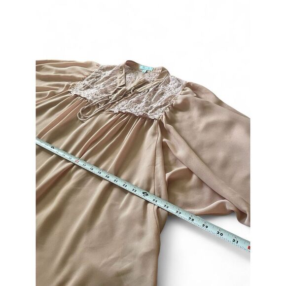 She + Sky Women's Pink Lace Blouse M 70% Silk Boho Peasant Romantic Style - Picture 5 of 5